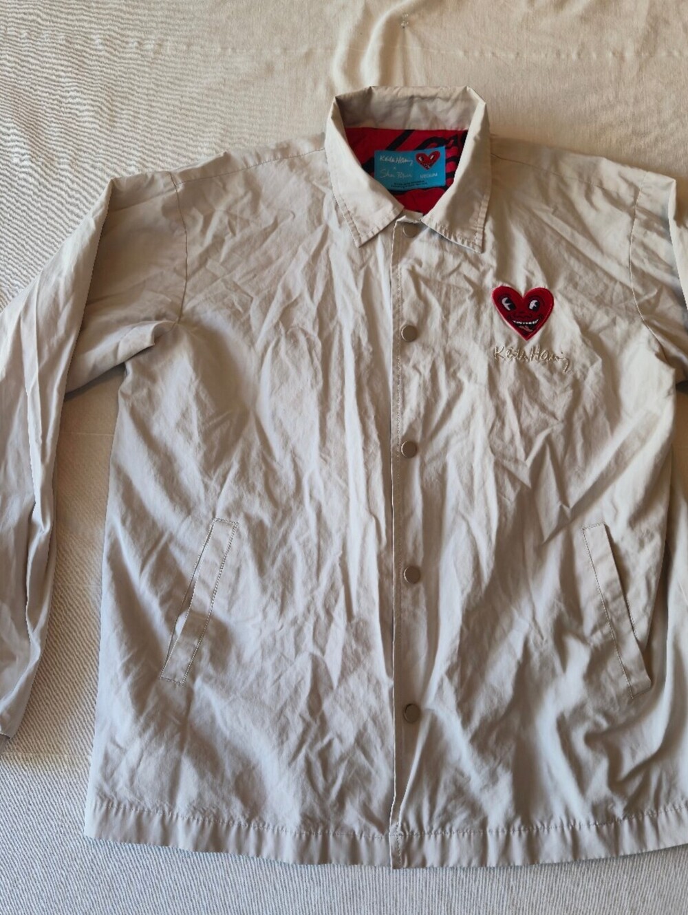 Keith Haring x Shoe Palace Beige Coach Jacket Medium